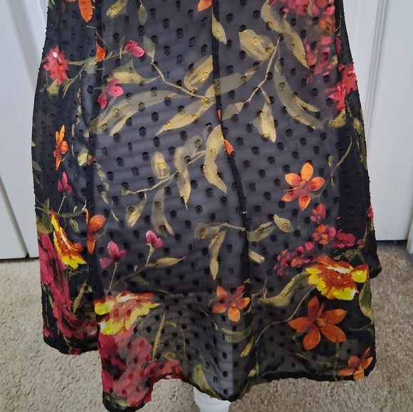 roz & Ali Semi Sheer Floral Sleeveless Tunic Size S - Picture 7 of 12